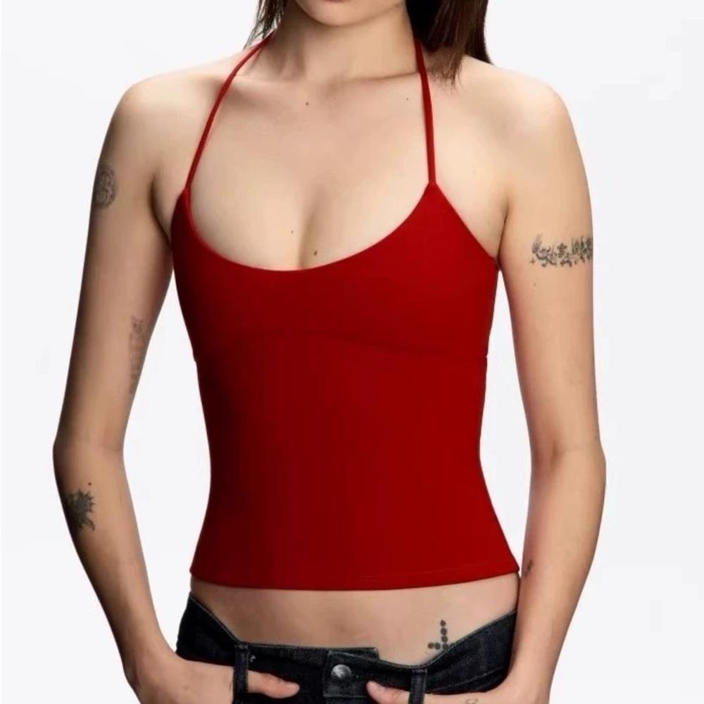 Tank Air Red Halter Camisole Top
